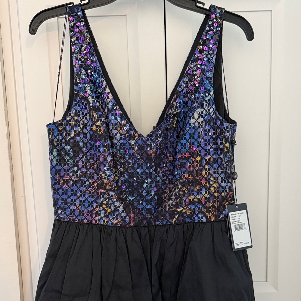 Adrianna Papell Multicolor Sequin High-Low Party Dress Sz 14 NWT